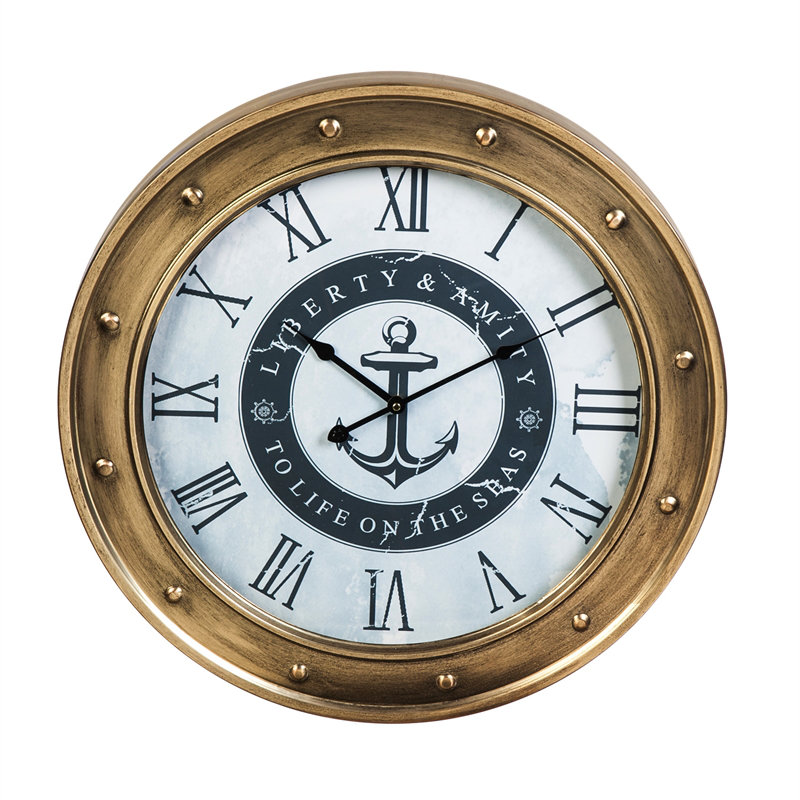 Breakwater Bay Oversized Weatherby Nautical 23" Wall Clock Wayfair